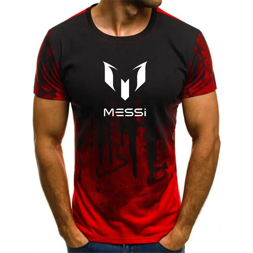 2020 Messi nov moški modni šport fitnes prikrivanje, kratek rokav T-shirt poletje osebnost Messi tisk T-shirt