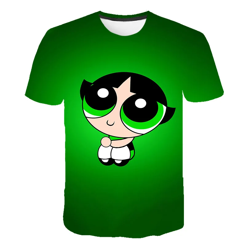 2020 Mobilne Igre Powerpuff Dekleta Harajuku Anime T-shirt Oblačila 4-14 Let Stari Otroci Srčkan Risanka T-shirt Kratek Rokav
