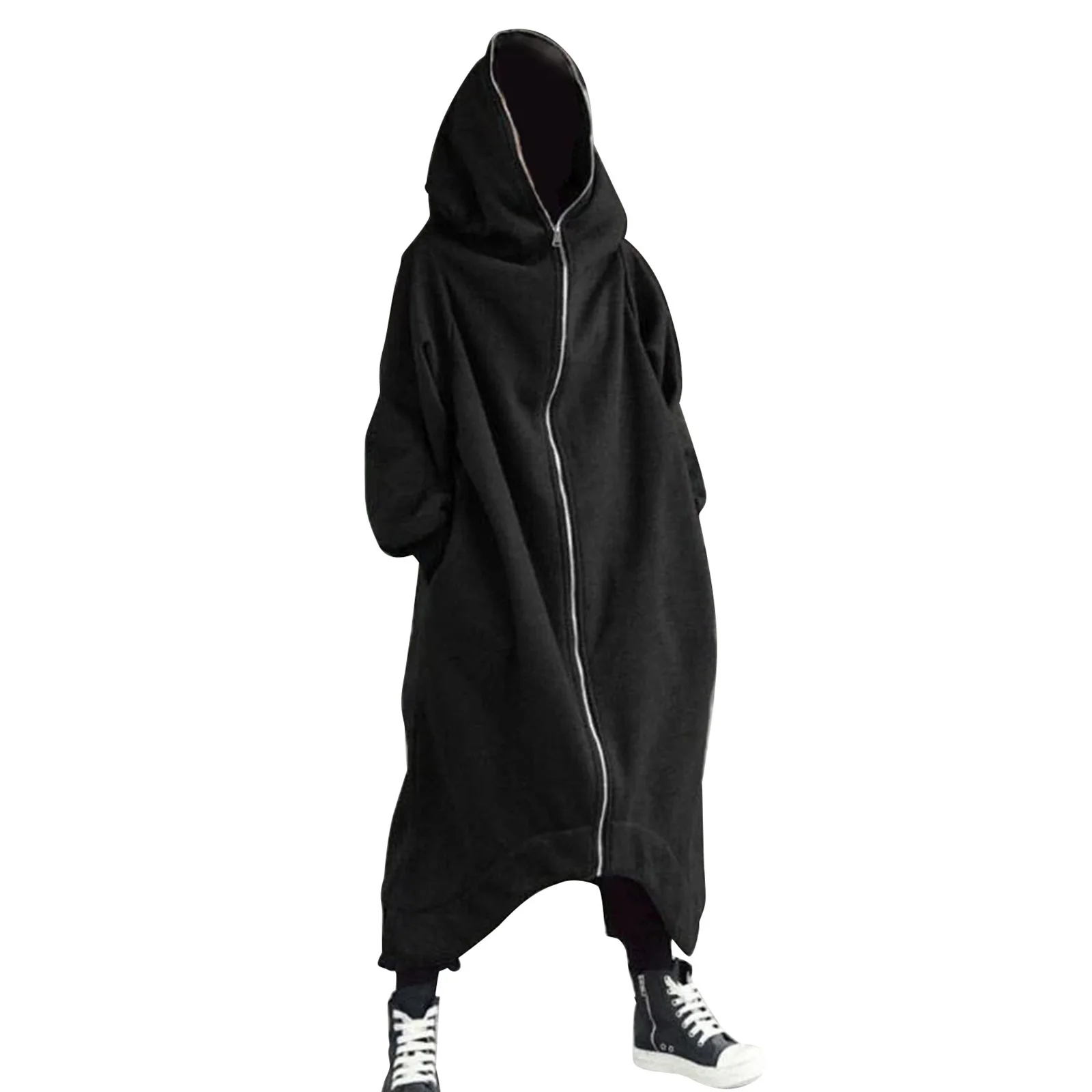 2020 Moda Dolgo Design Hoodies Človek Long Sleeve Hooded Unisex Dolg Plašč Zadrga Runo, Obložene Zimski Pulover S Kapuco Sudaderas Hombre