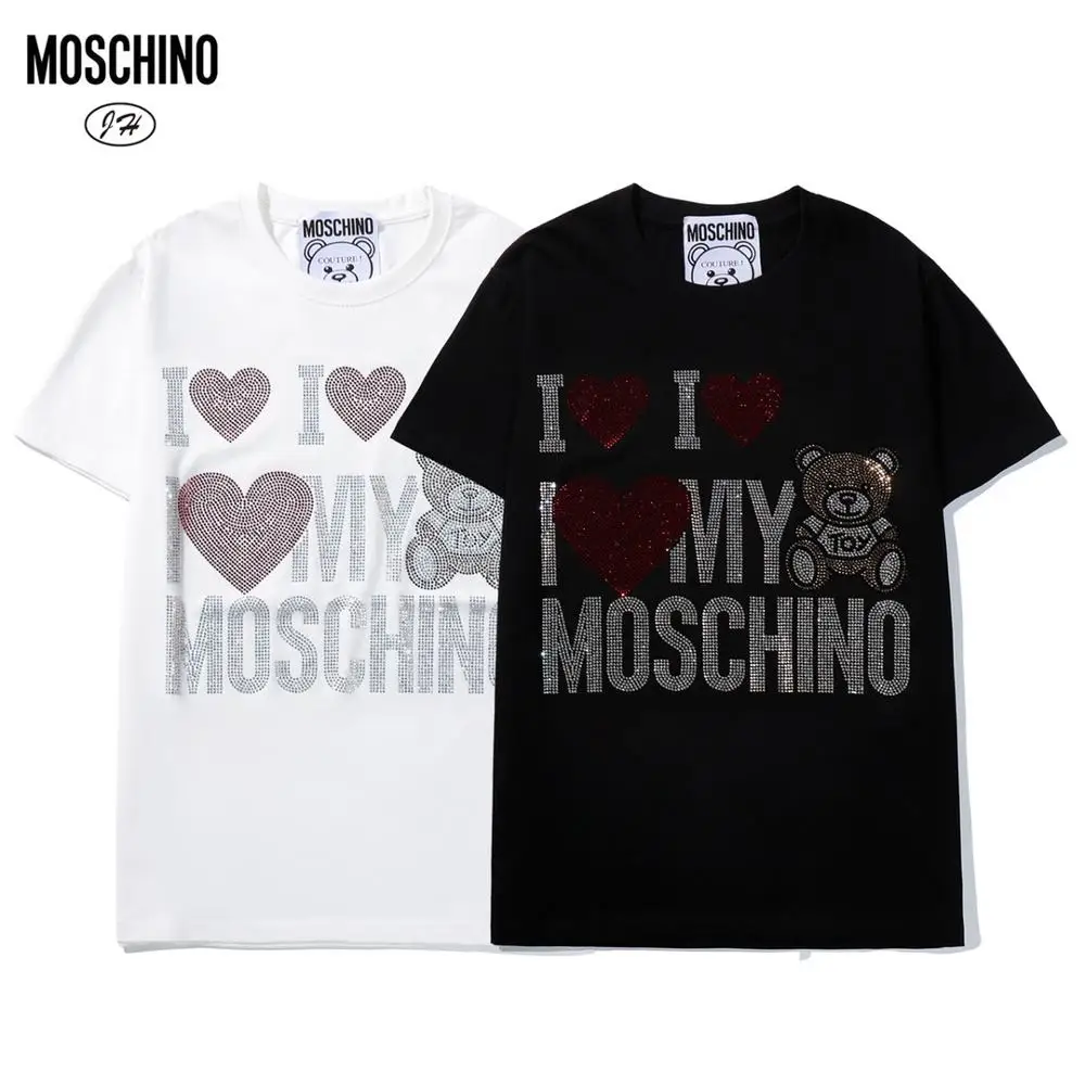 2020 Moschino T-Shirt Moda Nosijo Ženske Majice Kratek Rokav Vrhovi MOSCHINO O-Neck Majica za Ženske in Moške, Pare, Ljubitelje