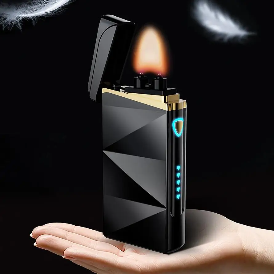 2020 Moč Zaslon Plamen Novo Leto Design Lažji USB Impulz Cigare, Vžigalnike Moških Cigaret Darila Za Fanta