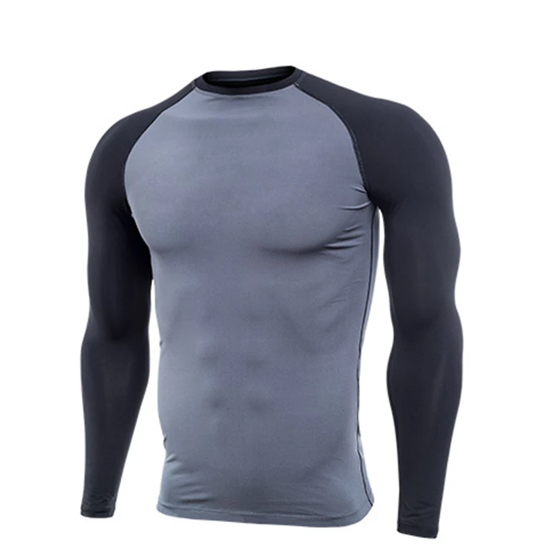 2020 Moških je Pozimi Toplo Poliester Runo Stiskanje Osnovna Plast Majica Dolg Rokav Teče Kože Nogavice Vadbo v TELOVADNICI Fitnes T-Shirt