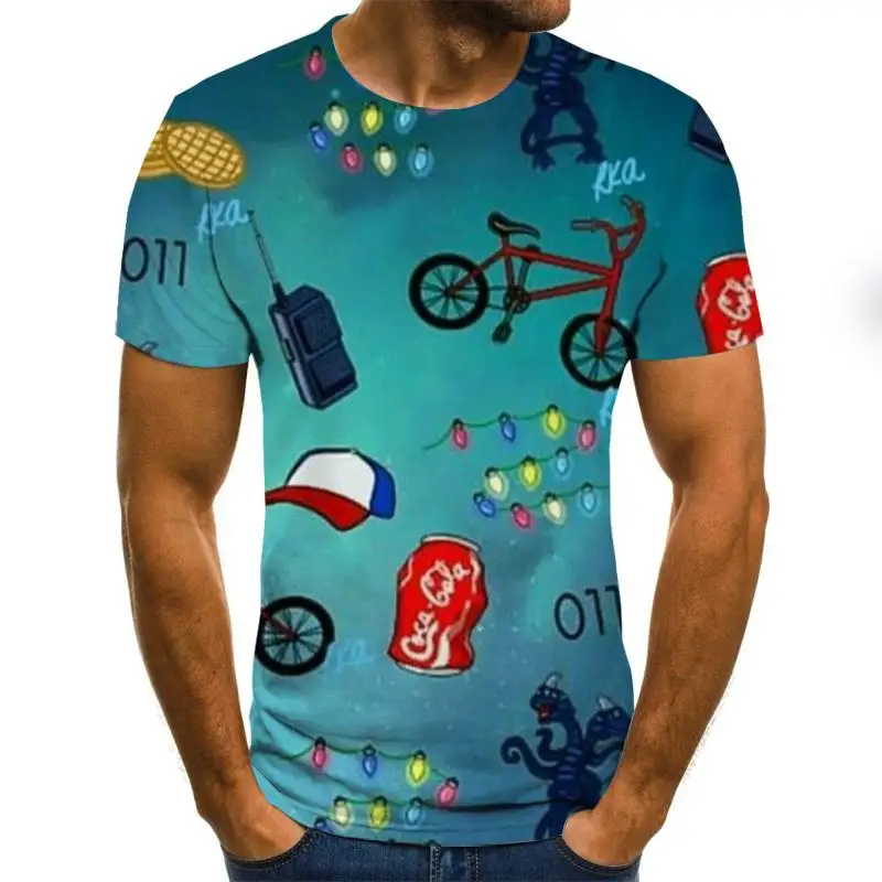 2020 Najnovejše 3D Natisnjeni T-Shirt Črnilo Narišite Vzorec Kratek Rokav Poletje Priložnostne Vrhovi Tees Modni O-Vratu Tshirt Moški