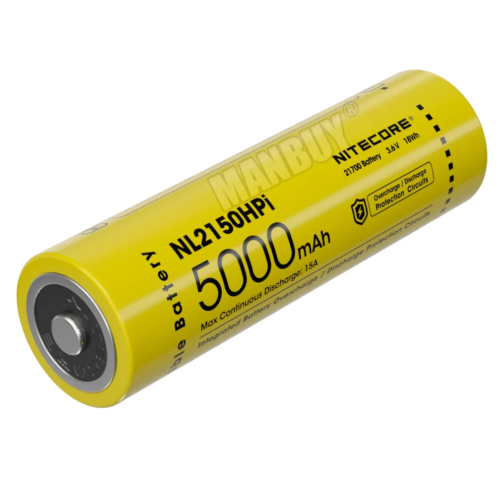 2020 NITECORE NL2150HPi 21700 5000mAh 3,6 V i Serije Zaščitene Litij-ionska baterija Li-ionska Akumulatorska Baterija Gumb Vrh 1PC za Baklo