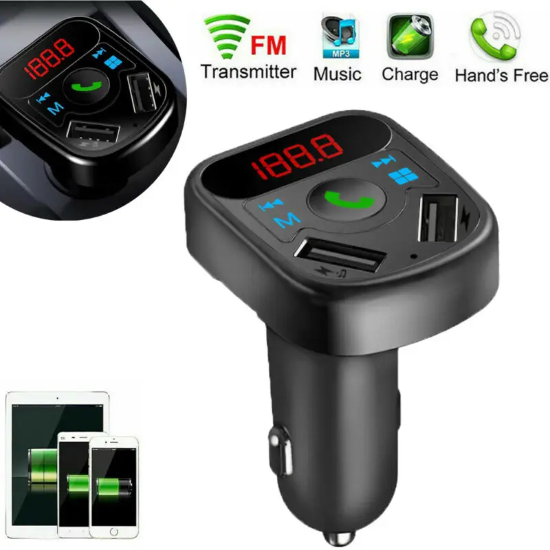 2020 Nov Avto Bluetooth Cigar Plug FM Oddajnik MP3 Predvajalnik Radio Adapter Kit USB Polnilnik