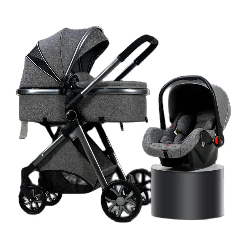 2020 Nov Baby Voziček 3 v 1 Visoko Ležeči Voziček Pokončen otroški voziček Zložljiv Voziček Baby Zibelka Puchair Novorojenčka