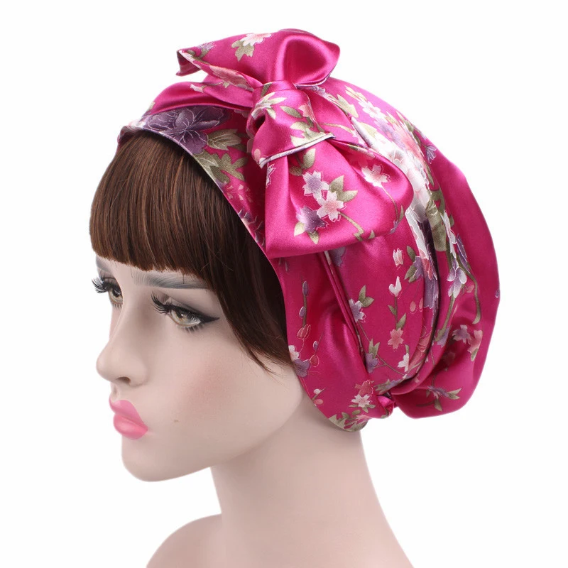 2020 Nov modni tisk ženska Lok Notranje Hjiabs mehko saten cvetje muslimanskih headdress turban glavo, šal pripravljen nositi hidžab bonnet