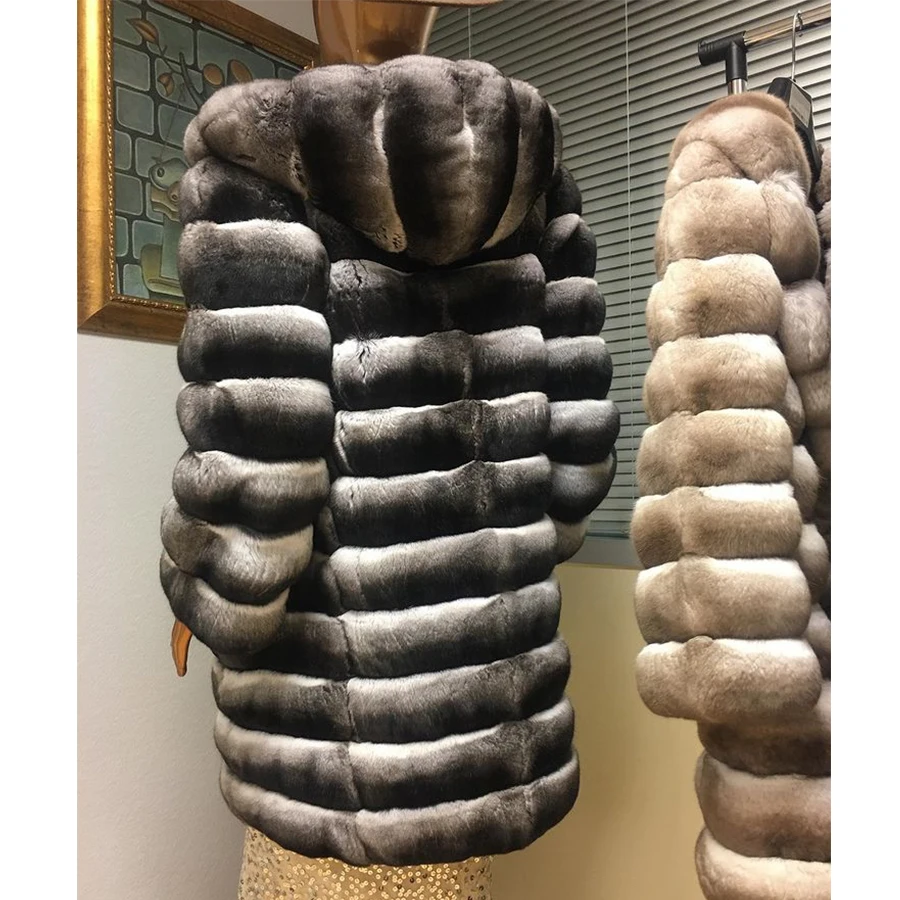 2020 Nov Slog Coats Ženske Outwear Pravi Rex Zajec Krzno Jopič Zimski Modni Razkošje Prave Suknji