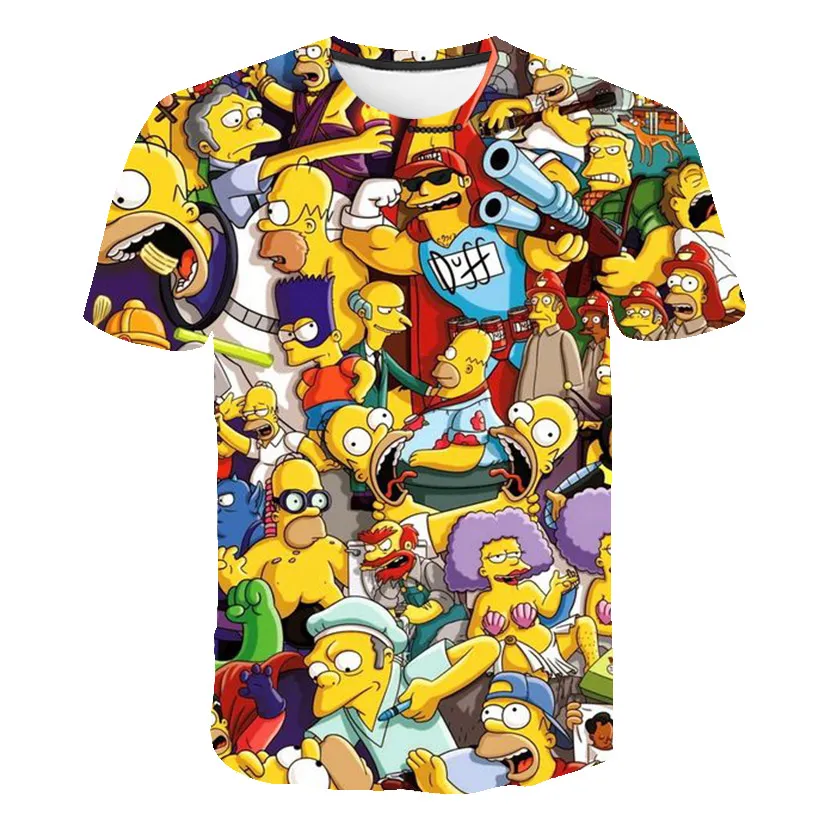 2020 Nova moška T-shirt 3D Tiskanih Simpson Tshirt Priložnostne Vrhovi Modni Moški majica s kratkimi rokavi Smešno Ulične Hip-hop Kratek Rokav S-6XL