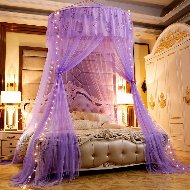 2020 NOVA princess postelja zavese 1,2 m premer poletje Komarjem Visela Dome posteljo neto postelja z LED zavese anti-komar bug preprečevanje