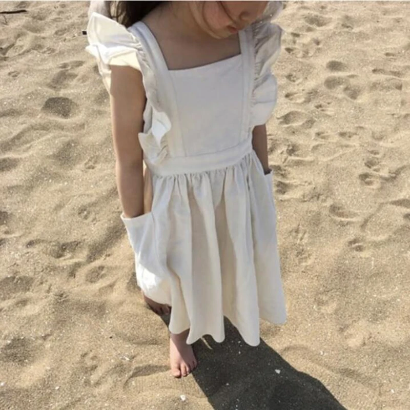2020 Nove Blagovne Znamke Baby Dekleta Obleke Korejski Japonskem Slogu, Poletje, Otroci, Dekleta, Obleko Ruffles Otroci Dekle Oblačila Vzročno Princesa Obleko