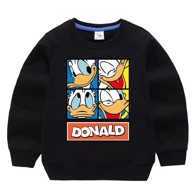 2020 Nove Disney Donald Duck Pulover za Otroke Dolgimi rokavi Bombaž Majica Baby Krog Vratu Dno Majica