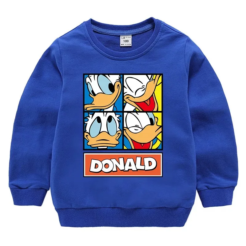 2020 Nove Disney Donald Duck Pulover za Otroke Dolgimi rokavi Bombaž Majica Baby Krog Vratu Dno Majica