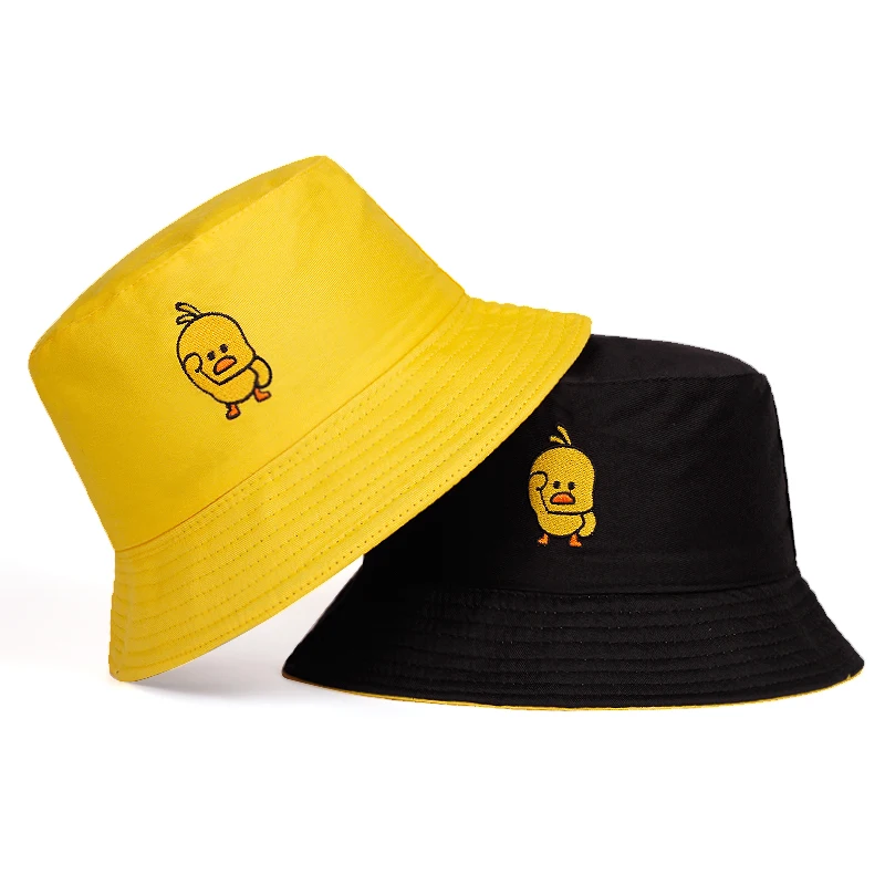 2020 nove Unisex priložnostne moda hip hop poletje, sonce zaščite zložljiva ribič klobuki malo rumeno raco vezene vedro klobuk