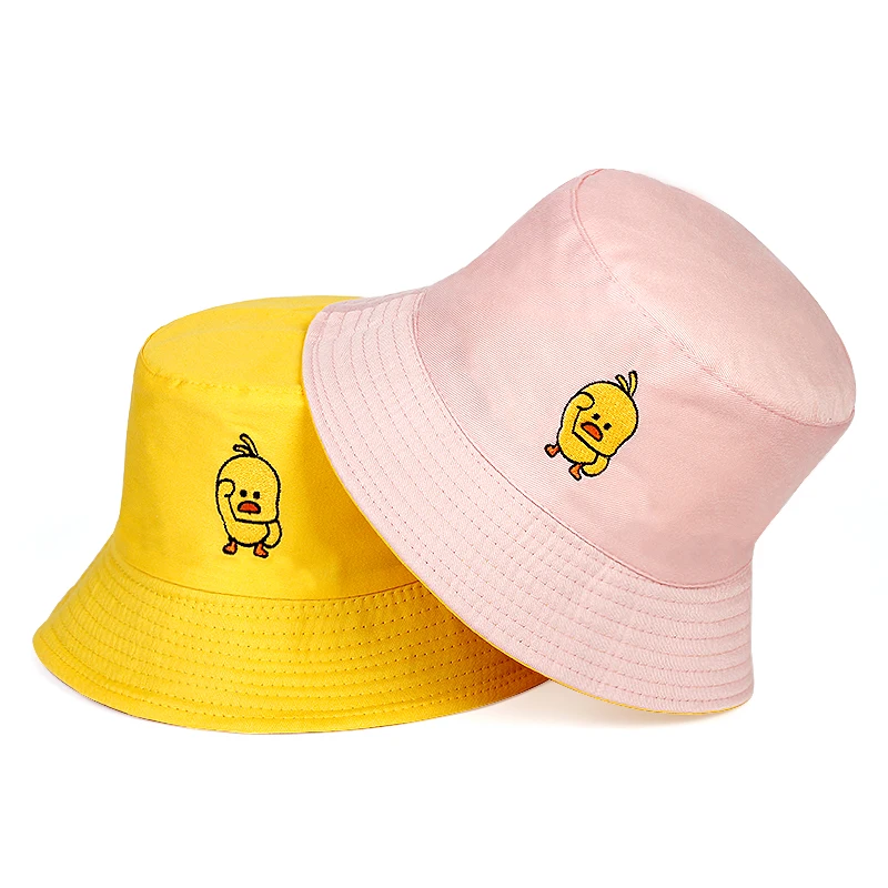 2020 nove Unisex priložnostne moda hip hop poletje, sonce zaščite zložljiva ribič klobuki malo rumeno raco vezene vedro klobuk