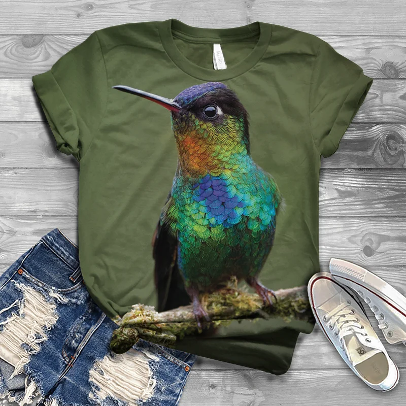 2020 nove vroče prodaje kratka sleeved poletje 3D živali T-shirt tiskanje kratka sleeved par T-shirt ptica vrh glave ulica oblačila