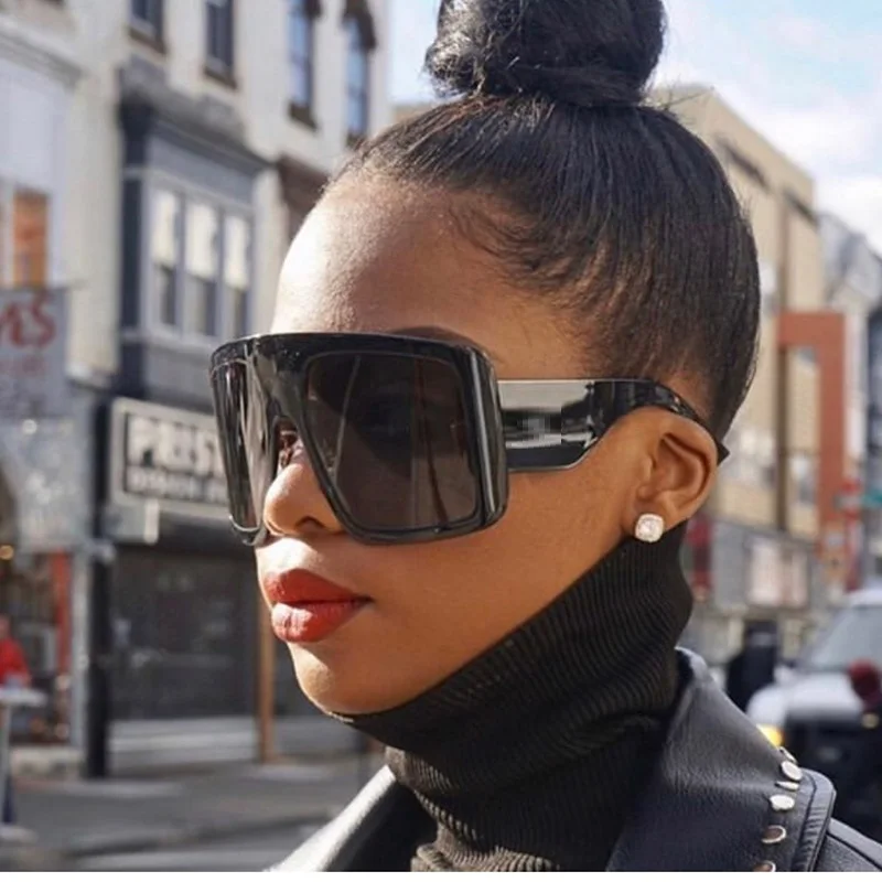 2020 Nove Ženske Prevelik Kvadratnih Sončna Očala Ženske, Moške Blagovne Znamke Black Ščit Sončna Očala Ženski Velik Okvir Oculos De Unisex Očala