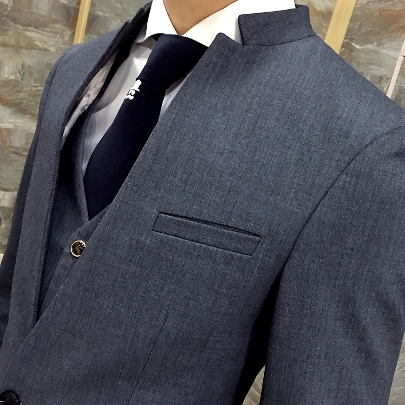 2020 novi korejski poročno obleko stojala za ovratnik suknjič men ' s self-gojenje business casual dobre kakovosti ustreza moška jakna