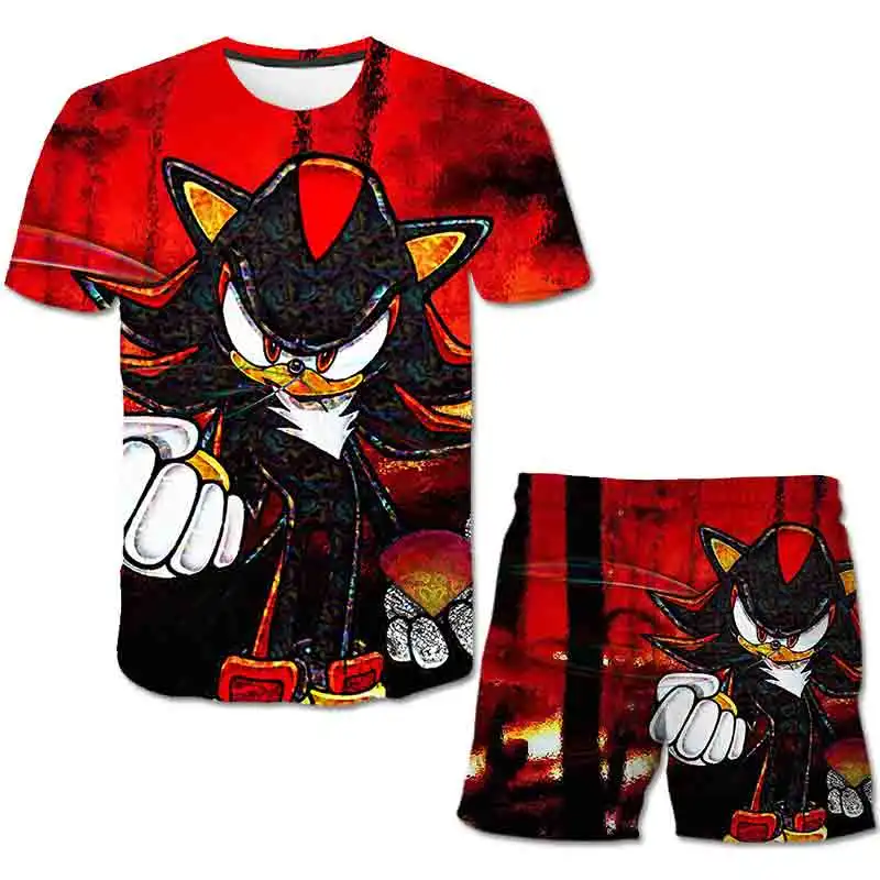 2020 Novi Sonic Hedgehog Otroci, Fantje, Dekleta Obleke poliester T-majice, Vrhovi + Hlače Hlače sonic Obleke Poletje vroče prodajo Oblačil
