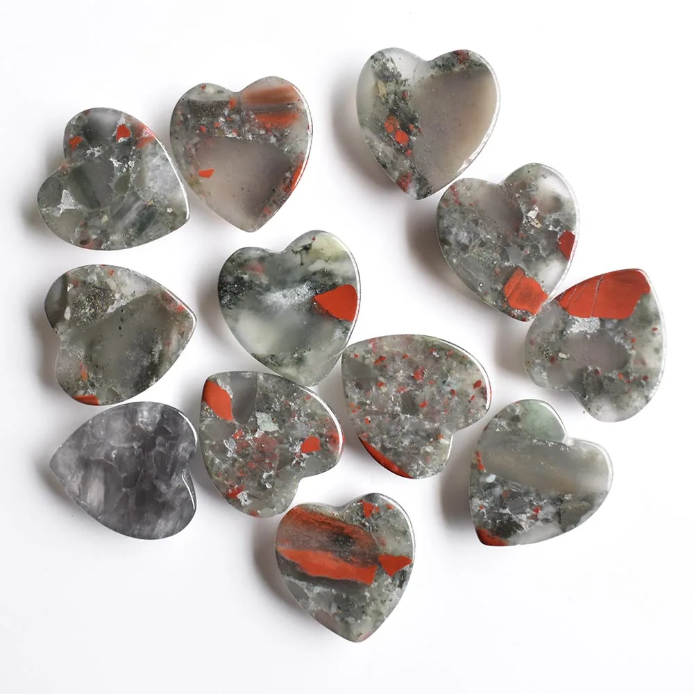 2020 novih kakovostnih naravnih Bloodstone kamen, srce oblika cab cabochons kroglice za nakit, izdelava 25 mm debelo 12pcs/veliko brezplačno