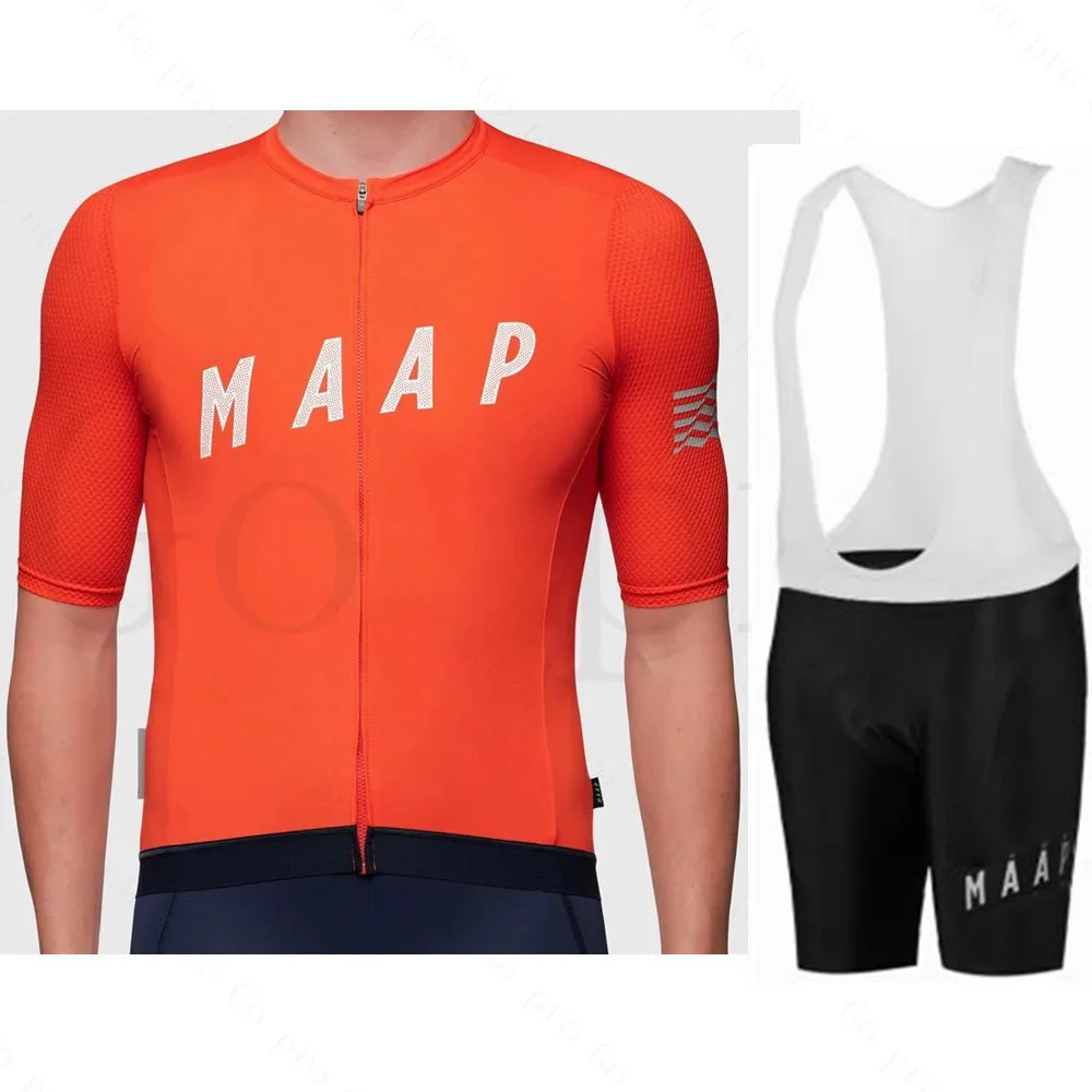 2020 Novo MAAP Pro Rdeča Kratka sleeved Kolesarjenje Jersey Moški Poletje Dihanje Kolesarjenje Oblačila Določa Moških Lycra Triatlon Skinsuit