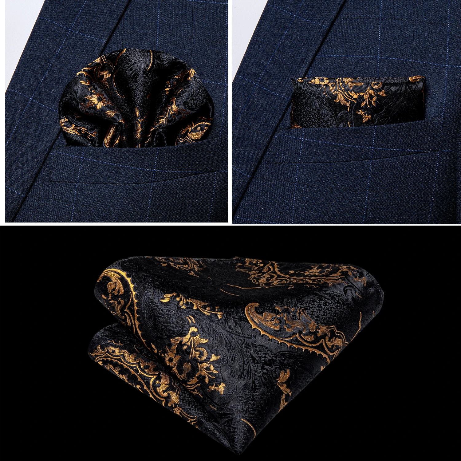 2020 Novo Modno moško Obleko Telovnik Zlato Paisley, Črna Svila Waistcoat brez Rokavov Formalnih Poslovnih Jakno Obleko Majice Za Moške DiBanGu