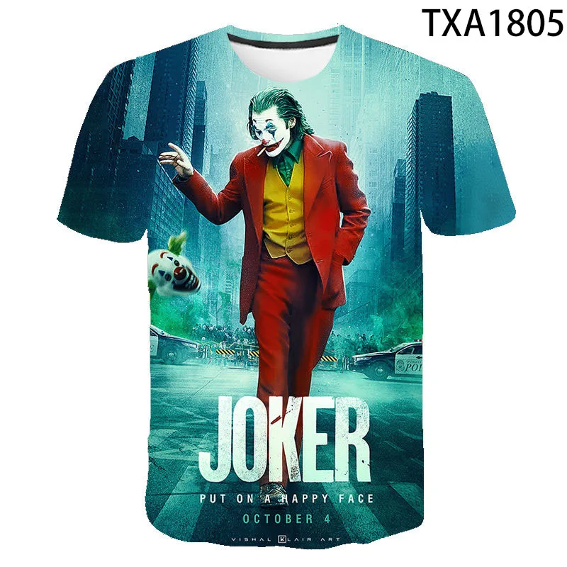 2020 Novo Poletje Joker 2 3D majice Fant Dekle Otroci Moda Ulične Moških, Žensk, Otrok Natisnjeni T-shirt Kul Vrhovi Tee
