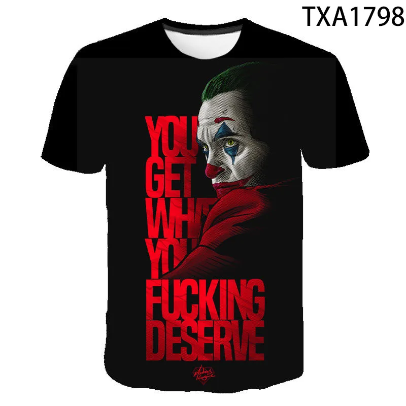 2020 Novo Poletje Joker 2 3D majice Fant Dekle Otroci Moda Ulične Moških, Žensk, Otrok Natisnjeni T-shirt Kul Vrhovi Tee