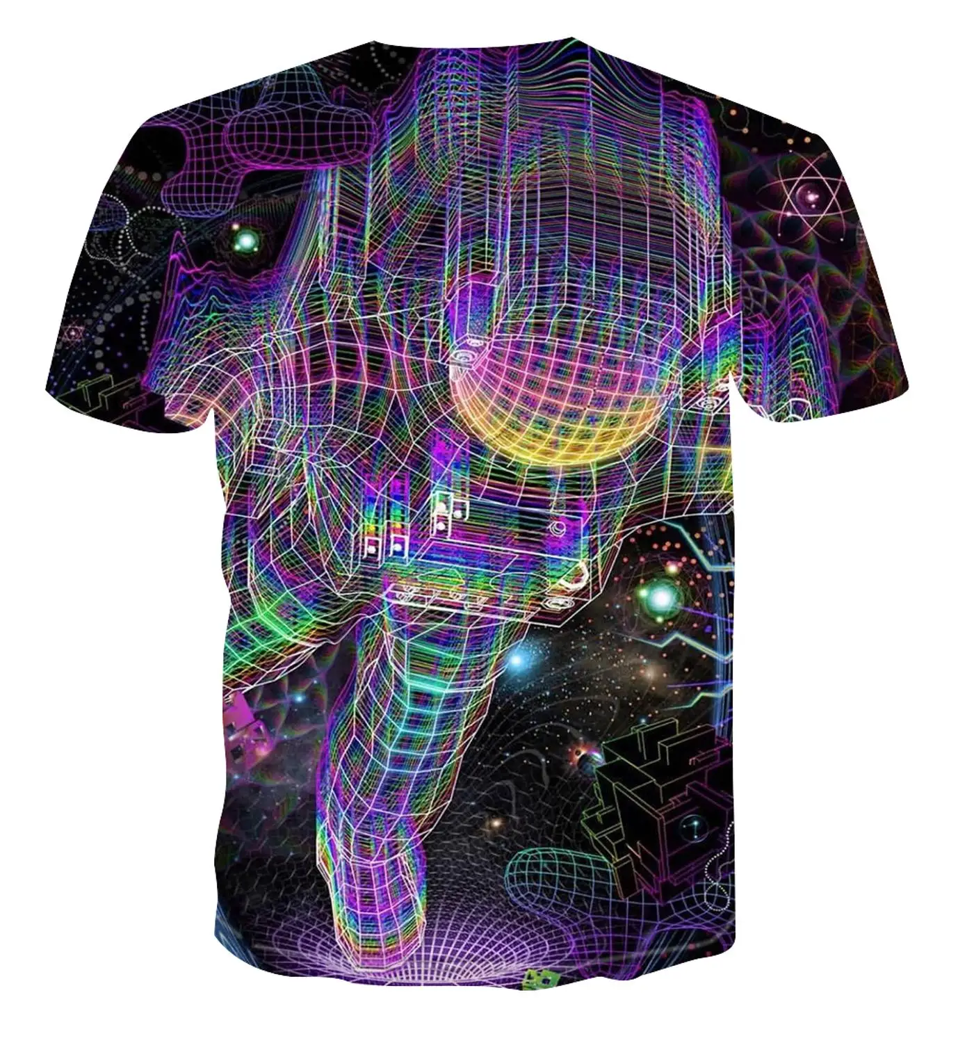 2020 novo psihedelični tiskanje astronavt t-shirt za moške poletne hip hop t-majica moška Majica Kratek Rokav moške blagovne znamke T-shirt