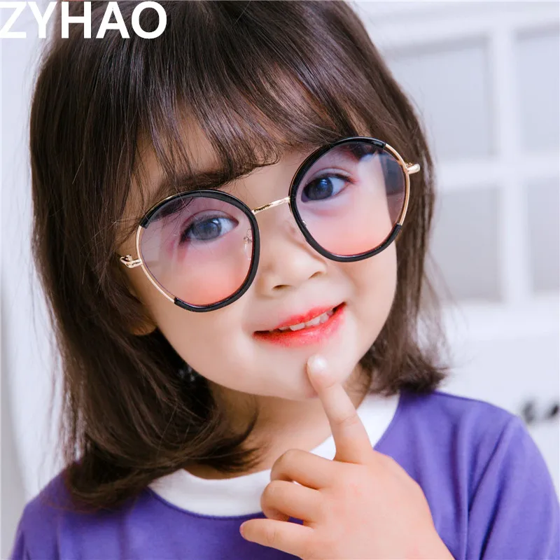 2020 Pisane Krog Otroci sončna Očala Moda Pol Kovinski Srčkan sončna Očala, Otroci, Dekleta, Fantje, sončna Očala Očala Okulary UV400