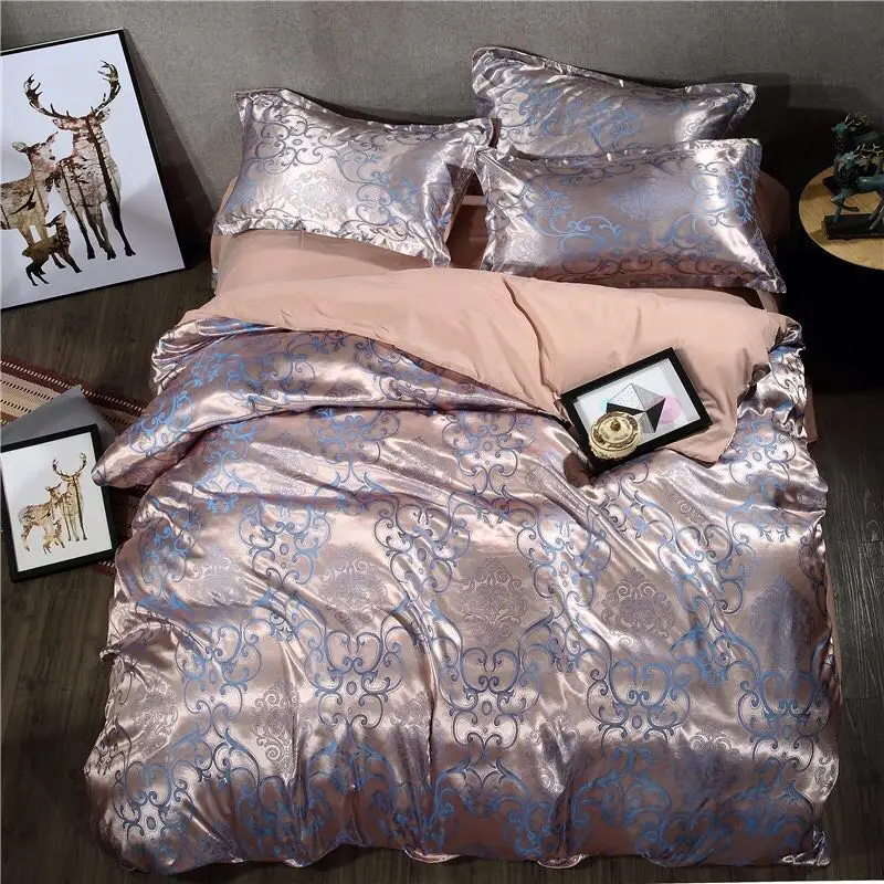 2020 Plemenito saten svila 4 Kos posteljni set,Doma Tekstil King size postelja nastavite,bedclothes,rjuhe kritje ravno list pillowcases Debelo