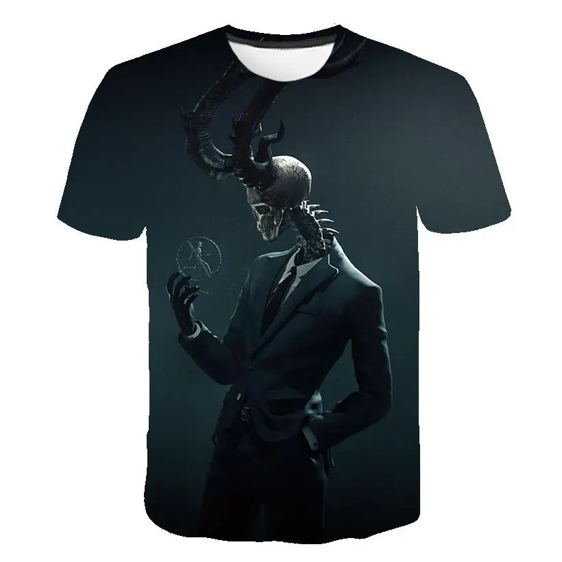 2020 Poletje 3D majica s kratkimi rokavi Moški T srajce Moda za Moške Kratke Rokav Ghost Rider, Kul T-shirt Priložnostne nirvana majica skull Print Majica