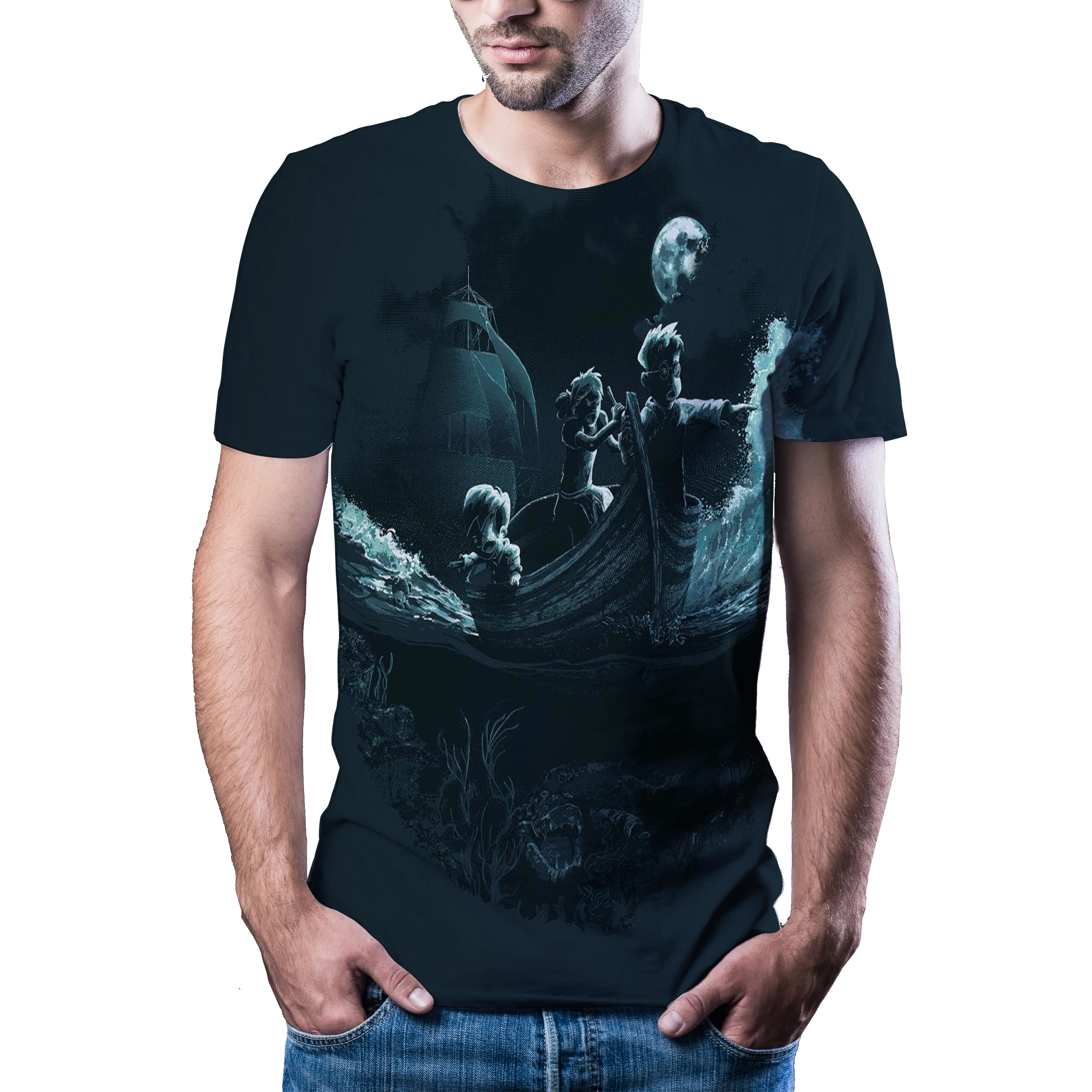 2020 poletje 3D vzorec oko-lov t-shirt moda za moške 3D T-shirt kratek rokav srčkan T-shirt