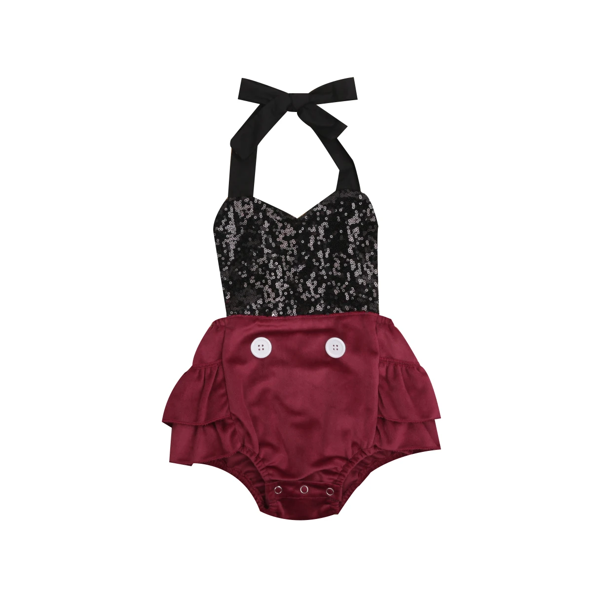 2020 Poletje Baby Dekleta brez Rokavov Proti-Vrat, igralne obleke Malčka Dekle Povodcem Design Dojenčka Sequins Jumpsuits 0-24M Oblačila