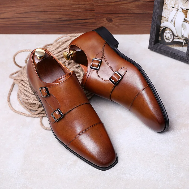 2020 Poletje, Mens formalno čevlji Luksuzni Pravega Usnja Moške Oxford Čevlji Konicami Prstov Moških Obleko, Čevlje, Sponke Moški Poročni Čevlji