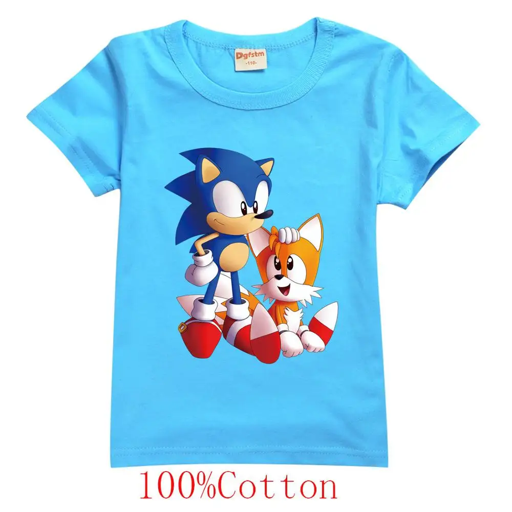 2020 Poletje Moda Sonic hedgehog T-shirt Otrok Fantje Kratek Rokav T Shirt sonic Tees Baby Otroci 3D Vrhovi Za Dekleta Obleke