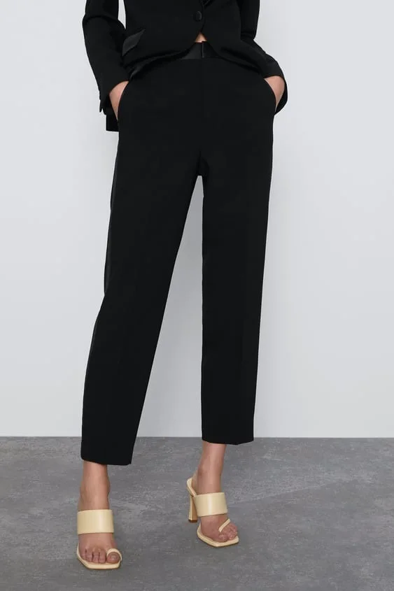 2020 Poletje Nova Barva Strani Traku črno Obleko Hlače zaraing-slog za sheining ženske hlače, hlače Dt27608