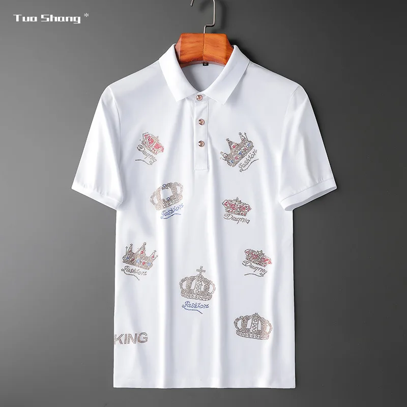 2020 Poletje Nove Oblikovalec Krono Diamanti Mens Polo Majice Modni Slog Naravnost Kratek Rokav Visoke Kakovosti Cotton Polo Masculina