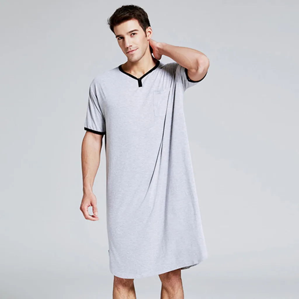 2020 Poletne Moške Dolge Pajama Vrhovi Moške Pižame Svile Moške Seksi Mehko Svoboden Nightgown Moških Sleepwear Nastavite Loungewear