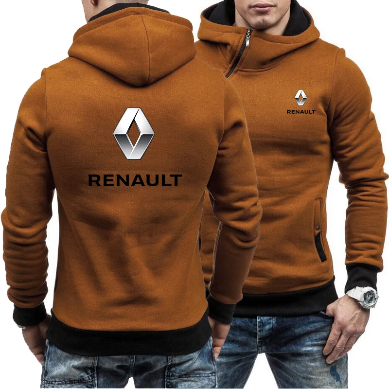 2020 Pomlad Jesen nov Moški pulover s kapuco RENAULT Avto Logotip Tiskanja Priložnostne Diagonalno zadrgo zgornji del Trenirke Moški, ki so Hoody Oblačila moških A01