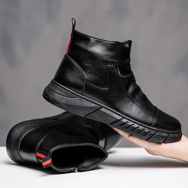 2020 Pomlad/Zimske Moške Chelsea Škornji,Britanski Stil Modni Škornji,Črna Toplo, Sneg Čevlji Usnjeni Priložnostne Čevlji Škornji