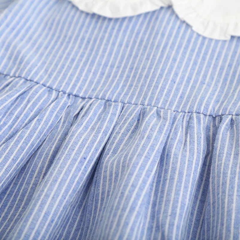 2020 Pomladni Girl Oblačenja Bombaž Dolg Rokav Otrok Črtasto Obleko Nazaj Lok Otroci Obleke za Dekleta Modni Dekliška Oblačila
