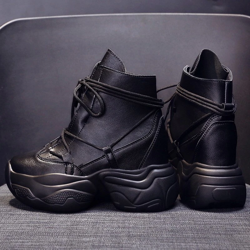 2020 Pozimi Klini čevlji Za Ženske Škornji Močen Platforma Čevlji Modne blagovne Znamke Žensk 9 cm Visoke Pete Usnje Škornji Ženske