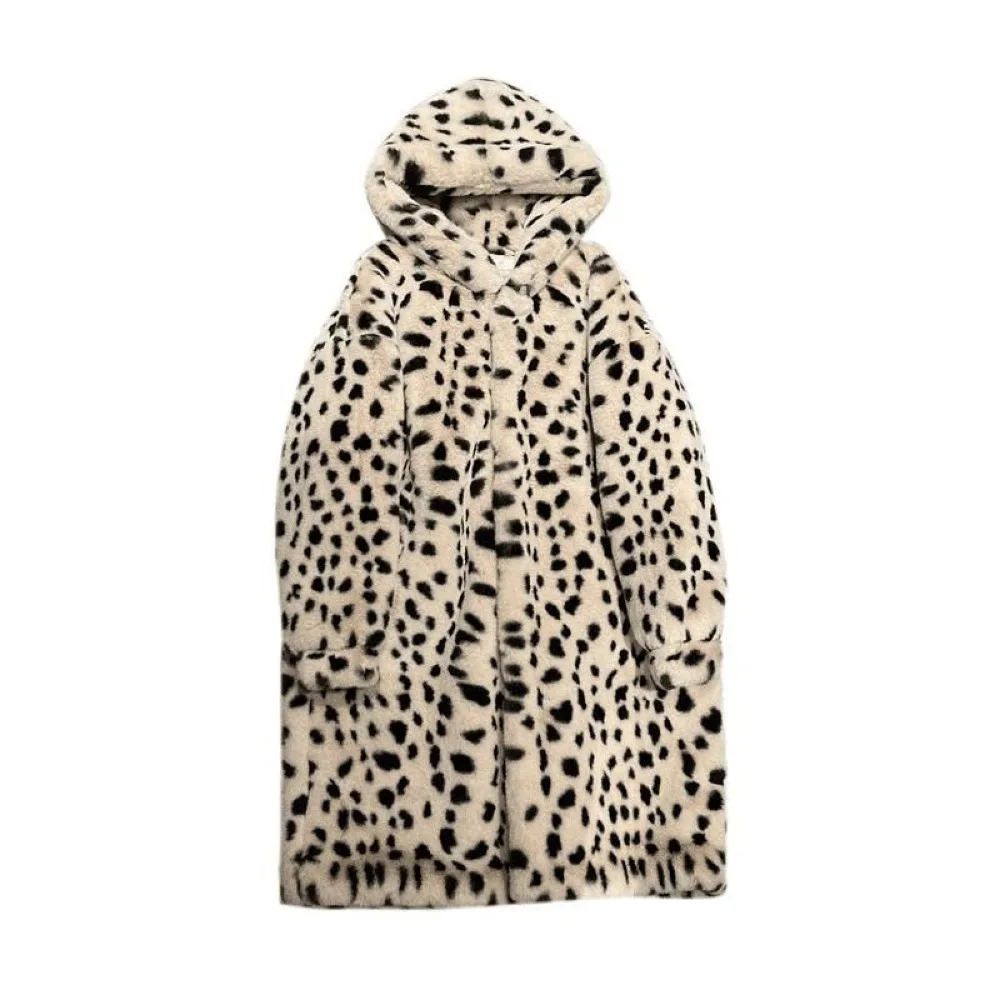 2020 Pozimi Priložnostne Toplo Ženska Parka Suknjič Hooded Leopard Dolg Rokav Parkas Ženske Luksuzni Specializiranimi Za Umetno Krzno Plašč Femme Moda Suknji