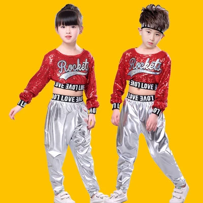 2020 Songyuexia Dekle Jazz Plesne Kostume za Dekleta Otrok Fazi, Ples, Oblačila, Izpostavljenih Popka Plima Otrok Hip hop Bleščica Plesno Obleko