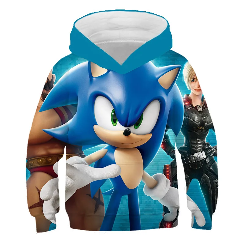 2020 Sonic Hedgehog Jeseni Baby Fantje, Dekleta Obleke poliester Hooded Majica za Otroke Otroci Priložnostne Športna Oblačila