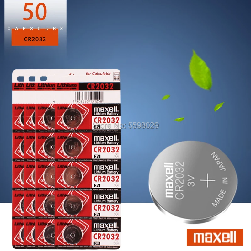 2020 Spodbujanje Prodaje 50pcs 3V za maxell CR2032 CR 2032 Watch Ura Baterij Gumb Kovancev Pilas Kalkulator Litijeva Baterija