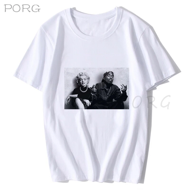 2020 Summer Fashion Design Rap Tupac 2Pac Marilyn Monroe Majica s kratkimi rokavi Moški Priložnostne Hip Hop Kratek Rokav Krog Vratu Bombaža T-Shirt