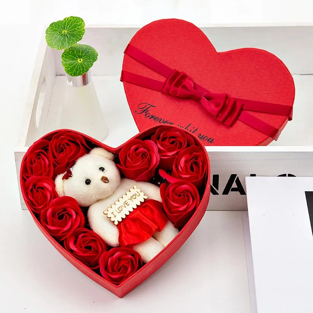 2020 valentinovo 10 Milo Cvetje Cvet Darilo Rose Polje Nosi Poročni Šopek, Dekoracijo Darilo Festival Heart-shaped Box