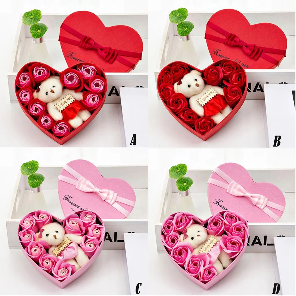 2020 valentinovo 10 Milo Cvetje Cvet Darilo Rose Polje Nosi Poročni Šopek, Dekoracijo Darilo Festival Heart-shaped Box